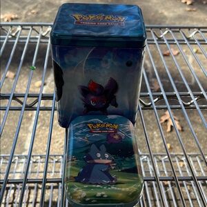 Pokemon Tin Set with Blue and Black Designs